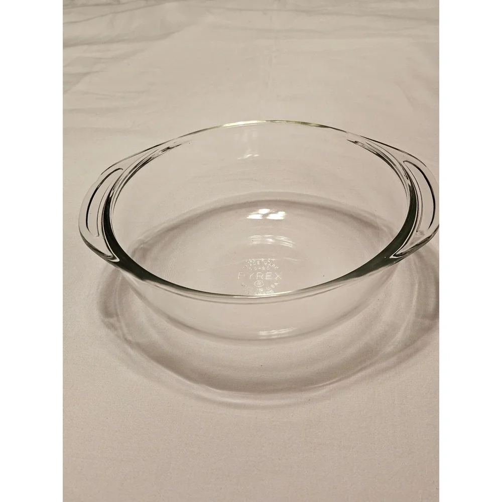 PYREX 1.5 court Clear Glass Mixing Bowl with Handles Oven‎ Safe Serving Dish VTG